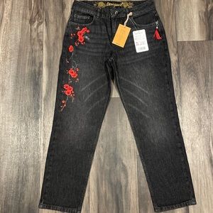 DESIGUAL Distressed patchwork Boho Boyfriend Jeans